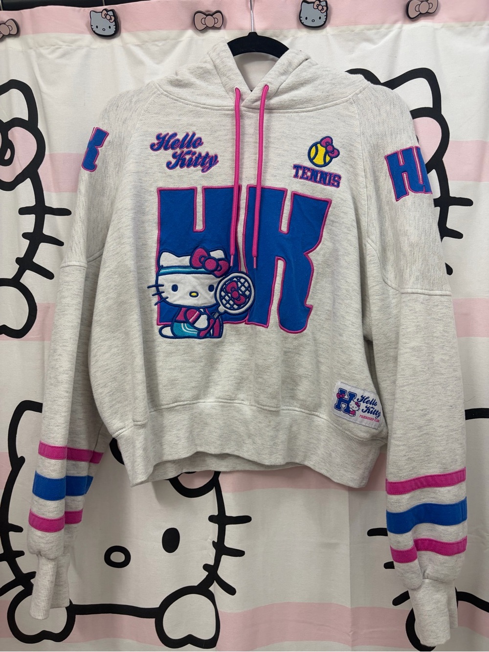 Hello Kitty White Hoodie with Pink Bow Accent